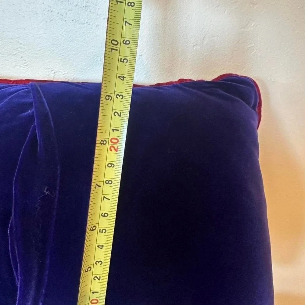 Vintage Embroidered floral purple velvet pillow